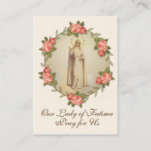 Carte De Visite Religieuse Vierge Marie Fatima Prière catholique