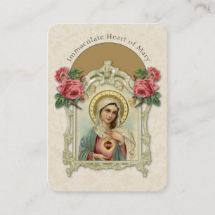 Carte De Visite Religieuse Vierge Marie Prière Rose Vintage
