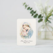 Carte De Visite Religieux Marie et bébé Jésus Baptême Souvenir (Debout devant)