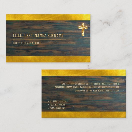 Carte De Visite Religion chrétienne Sainte Croix diacre Pasteur Cl (Devant / Derrière)