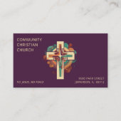 Carte De Visite Religion Église chrétienne Croix QR Code moderne (Devant)
