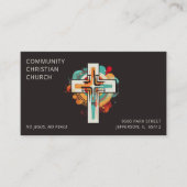 Carte De Visite Religion Église chrétienne Croix QR Code moderne (Devant)