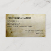 Carte De Visite Religion religieuse Pasteur chrétien (Dos)
