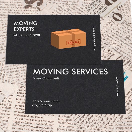 Carte De Visite Relocalisation Moving Company Simple Premium