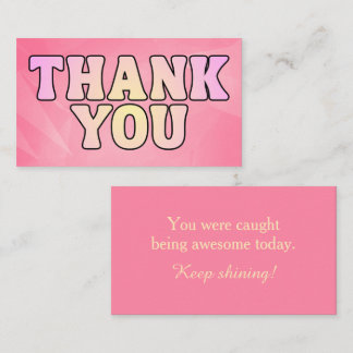 Carte De Visite Remerciement Encouragement Appréciation Rose Color