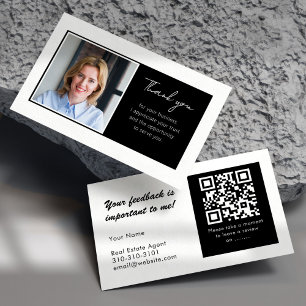 Carte De Visite Remerciement immobilier et révision du code QR en 