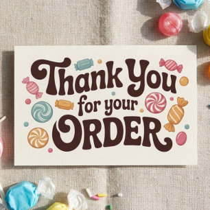 Carte De Visite Remerciement pour petite entreprise de bonbons