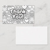 Carte De Visite Remerciements! Cœurs (Devant / Derrière)