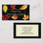 Carte De Visite Remerciez Dieu, Belles feuilles d'automne (Devant / Derrière)