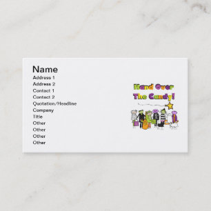 Carte De Visite Remettez-vous les bonbons, les t-shirts et les cad