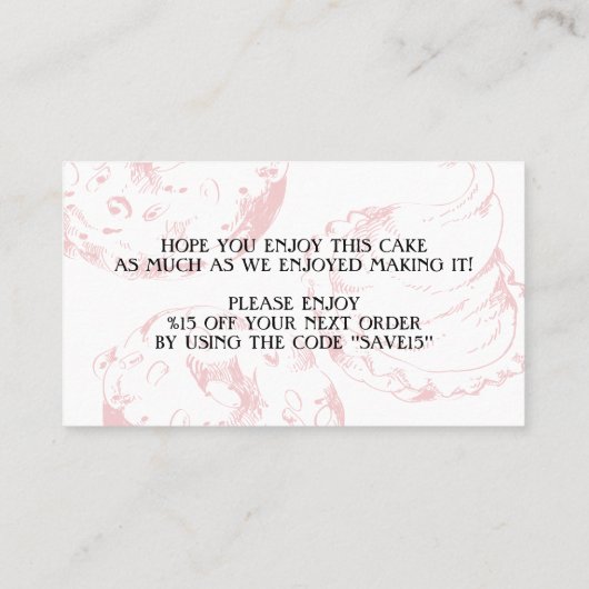 Carte De Visite Remise boulangerie de confiserie (Dos)