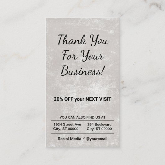 Carte De Visite Remise Merci (Devant)