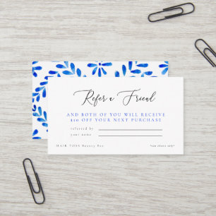 Carte De Visite Remise Parrainage Salon Cobalt Blue