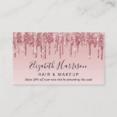 Carte De Visite Remise Parties scintillant Rose Rose Gold (Devant)