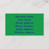 Carte De Visite Remix Vert et Bleu (Dos)