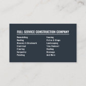 Carte De Visite Remodeling Specialist Modern Charcoal and Silver (Dos)