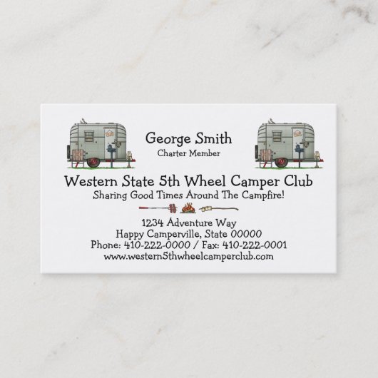 Carte De Visite Remorque de campeur d'Avion HSH (Devant)