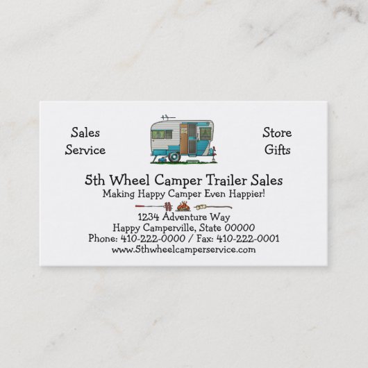 Carte De Visite Remorque de campeur de luxe M (Devant)