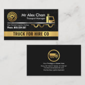 Carte De Visite Remorque en or Marble Grunge (Devant / Derrière)