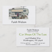 Carte De Visite Remorque mignonne de voyage de campeur de (Devant / Derrière)