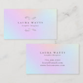 Carte De Visite Remous argenté olographe moderne (Devant / Derrière)