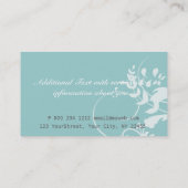 Carte De Visite Remous bleus de branches de mousse (Dos)