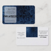 Carte De Visite Remous bleus de velours de Faux (Devant / Derrière)