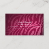 Carte De Visite Remous élégant d'impression et de bijou de zèbre (Dos)