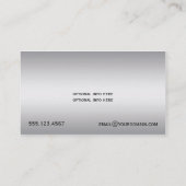 Carte De Visite Remous fleuris d'argent de damassé grunge argentée (Dos)