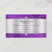 Carte De Visite Remous pourpre élégant de damassé (Dos)
