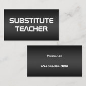 Carte De Visite Remplacer l'enseignant à l'appel (Devant / Derrière)