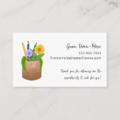 Carte De Visite Remplacer les crayons de l'enseignant Fleurs (Dos)