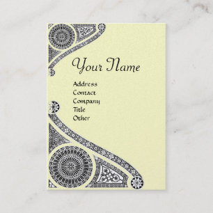 Carte De Visite RENAISSANCE ARCHITECTE MONOGRAM 4 Black Cream Pear