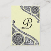 Carte De Visite RENAISSANCE ARCHITECTE MONOGRAM 4 Black Cream Pear (Dos)