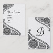 Carte De Visite RENAISSANCE ARCHITECTE MONOGRAM 4 Black White Pear (Devant / Derrière)
