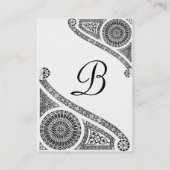 Carte De Visite RENAISSANCE ARCHITECTE MONOGRAM 4 Black White Pear (Dos)