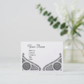 Carte De Visite RENAISSANCE ARCHITECTE MONOGRAM Black White Pearl (Debout devant)