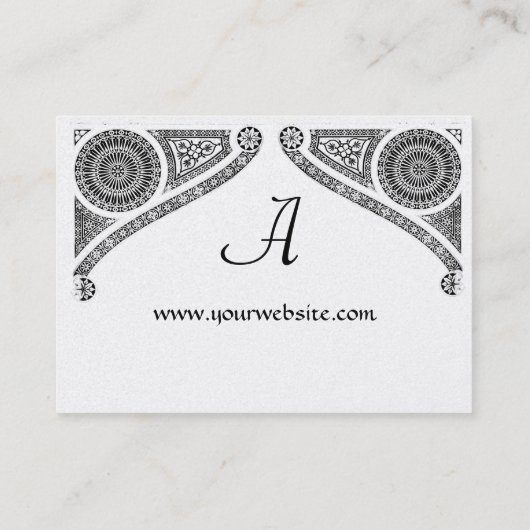 Carte De Visite RENAISSANCE ARCHITECTE MONOGRAM Black White Pearl (Dos)