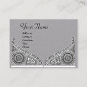 Carte De Visite RENAISSANCE ARCHITECTURE MONOGRAM, papier gris noi (Devant)