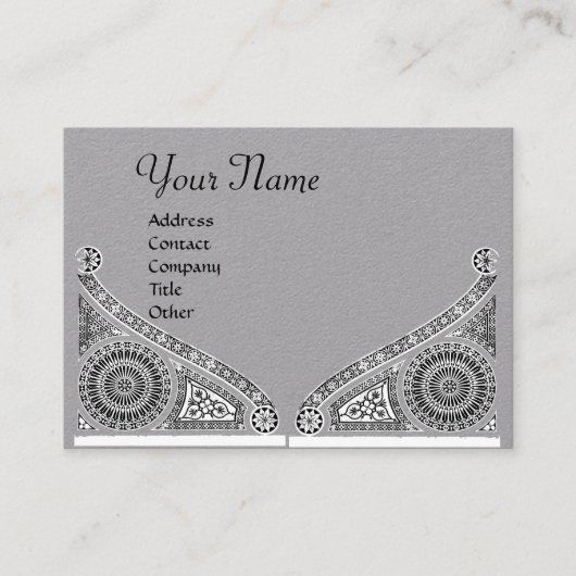 Carte De Visite RENAISSANCE ARCHITECTURE MONOGRAM, papier gris noi (Devant)