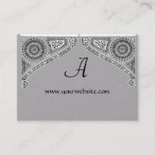 Carte De Visite RENAISSANCE ARCHITECTURE MONOGRAM, papier gris noi (Dos)