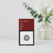 Carte De Visite RENAISSANCE Blanc Noir Rouge Géométrique Floral (Debout devant)