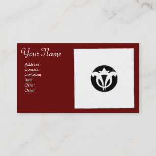 Carte De Visite RENAISSANCE Blanc Noir Rouge Géométrique Floral