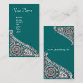 Carte De Visite RENAISSANCE bleu vert (Devant / Derrière)