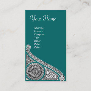 Carte De Visite RENAISSANCE bleu vert