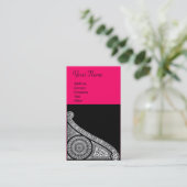 Carte De Visite RENAISSANCE Fuchsia noir et blanc rose (Debout devant)