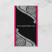 Carte De Visite RENAISSANCE Fuchsia noir et blanc rose (Dos)