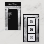 Carte De Visite RENAISSANCE GATE Architecture classique Blanc noir (Devant / Derrière)