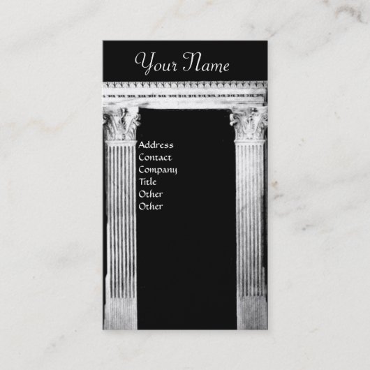 Carte De Visite RENAISSANCE GATE Architecture classique Blanc noir (Devant)