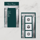 Carte De Visite RENAISSANCE GATE Architecture classique Bleu Vert (Devant / Derrière)